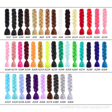 wholesale jumbo  braiding synthetic hair 100g 24inches crochet braids heat resistant pre stretched